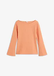 Longsleeve van lichte crêpe, bonprix