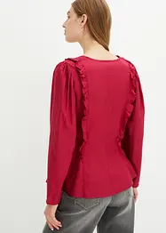 Blouse met volants van soepele viscose, bonprix