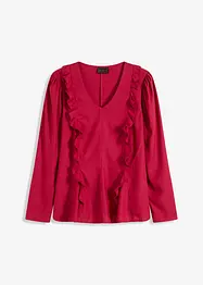 Blouse met volants van soepele viscose, bonprix