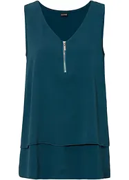 Top met rits in een viscosemix, bonprix