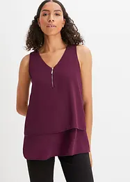 Top met rits in een viscosemix, bonprix