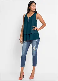 Top met rits in een viscosemix, bonprix