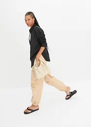 Oversized overhemdblouse met knoopsluiting van katoen, bonprix