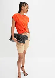 Kort T-shirt met knoopeffect, bonprix
