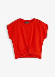 Kort T-shirt met knoopeffect, bonprix