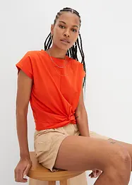 Kort T-shirt met knoopeffect, bonprix