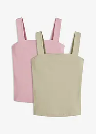 Geribde top (set van 2), bonprix