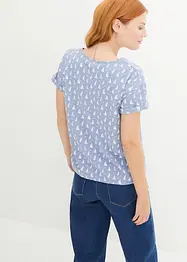 Gedessineerd T-shirt met strikkoordjes, bonprix