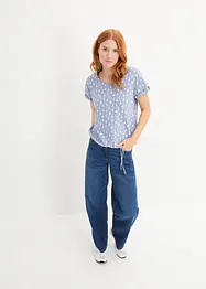 Gedessineerd T-shirt met strikkoordjes, bonprix