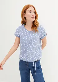 Gedessineerd T-shirt met strikkoordjes, bonprix