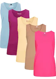 Katoenen longtop (set van 5), bonprix