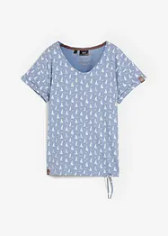 Gedessineerd T-shirt met strikkoordjes, bonprix