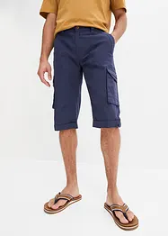 Lange cargo bermuda met linnen, regular fit, bonprix