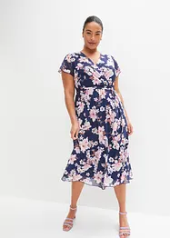 Gedessineerde midi jurk van mesh, bonprix