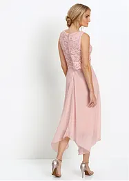 Premium chiffon midi jurk met kant, bonprix