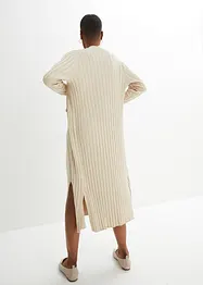 Lang gebreid vest met zijde, bonprix