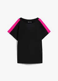 T-shirt met neonstrepen van biologisch katoen, bonprix
