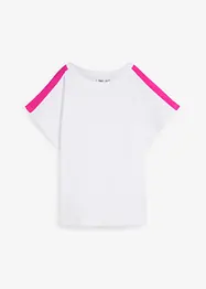 T-shirt met neonstrepen van biologisch katoen, bonprix