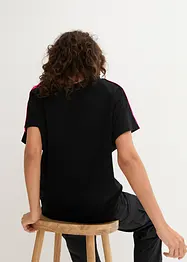 T-shirt met neonstrepen van biologisch katoen, bonprix