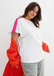 T-shirt met neonstrepen van biologisch katoen, bonprix