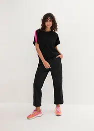 T-shirt met neonstrepen van biologisch katoen, bonprix