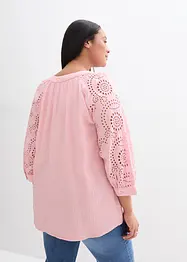 Mousseline tuniek met broderie anglaise, bonprix