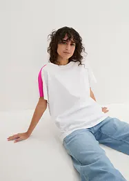 T-shirt met neonstrepen van biologisch katoen, bonprix