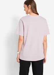Wijd longshirt met V-hals, korte mouw  (set van 5), bonprix