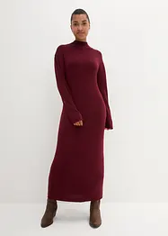 Gebreide maxi jurk met opstaande kraag, lange mouw, bonprix