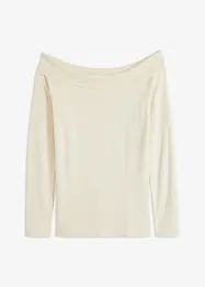 Geribde off shoulder trui, bonprix