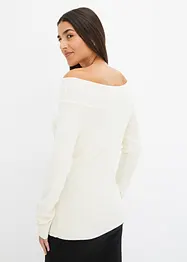 Geribde off shoulder trui, bonprix