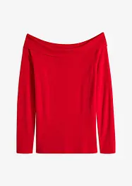 Geribde off shoulder trui, bonprix