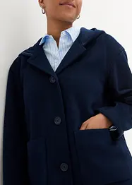 Korte coat in wollen look met capuchon, bonprix