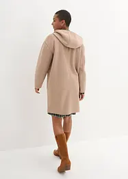 Korte coat in wollen look met capuchon, bonprix