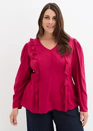 Blouse met volants van soepele viscose, bonprix