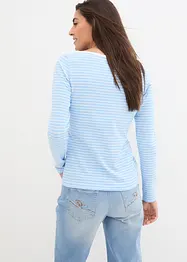 Gestreepte longsleeve met boothals, bonprix