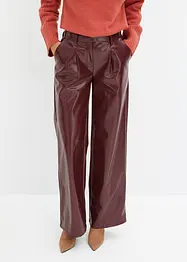 Imitatieleren broek met high waist, bonprix