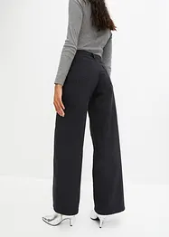 Wide leg jeans met high waist en splitten, RAINBOW