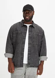 Oversized denim shacket van biologisch katoen, bonprix