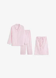 Geweven pyjama van flanel met cadeauzakje en slaapmasker (3-dlg. set), bonprix