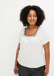 T-shirt met kantrandjes, bonprix