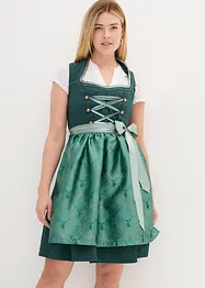 Dirndl met opstaande kraag, knielang (2-dlg. set), bonprix