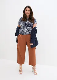 Wijde 7/8 cargo broek, bonprix