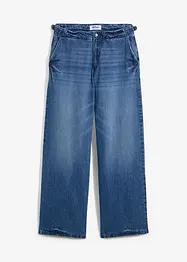 Wide leg stretch jeans met mid waist, John Baner JEANSWEAR