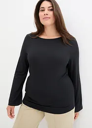 Nauwsluitende longsleeve met boothals, bonprix