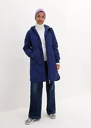 Korte coat met capuchon en stiksels, bonprix