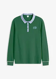 Piqué poloshirt van biologisch katoen, lange mouw, bonprix