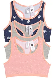 Meisjes bralette met biologisch katoen (set van 3), bonprix