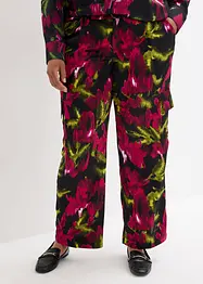 Satijnen cargo broek met bloemenprint, bonprix