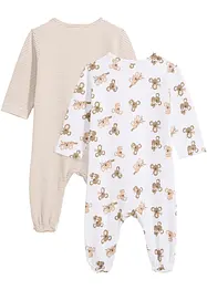 Baby pyjama onesie (set van 2) van biologisch katoen, bonprix